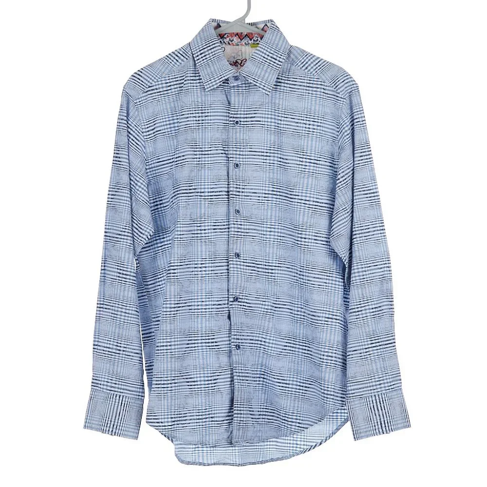 Robert Graham Blue Button Up Shirt Medium Classic Fit - Picture 1 of 10